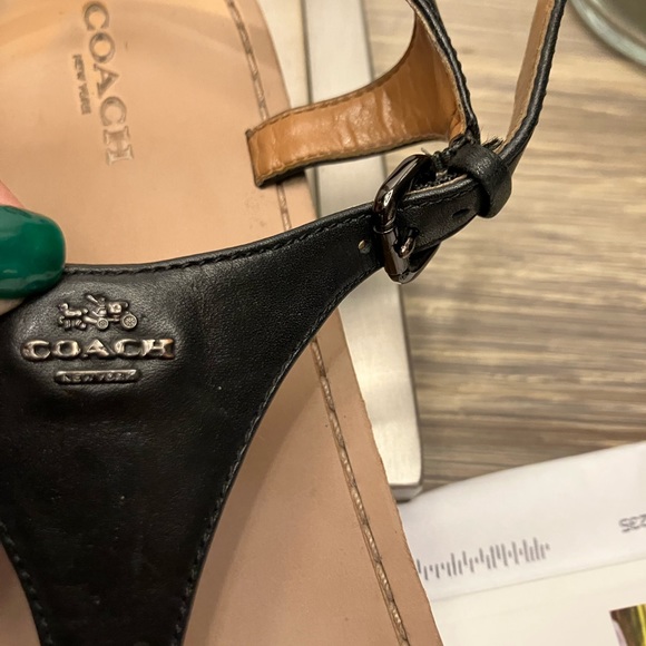 Used but in great condition coach leather black thong sandal. - Picture 3 of 6
